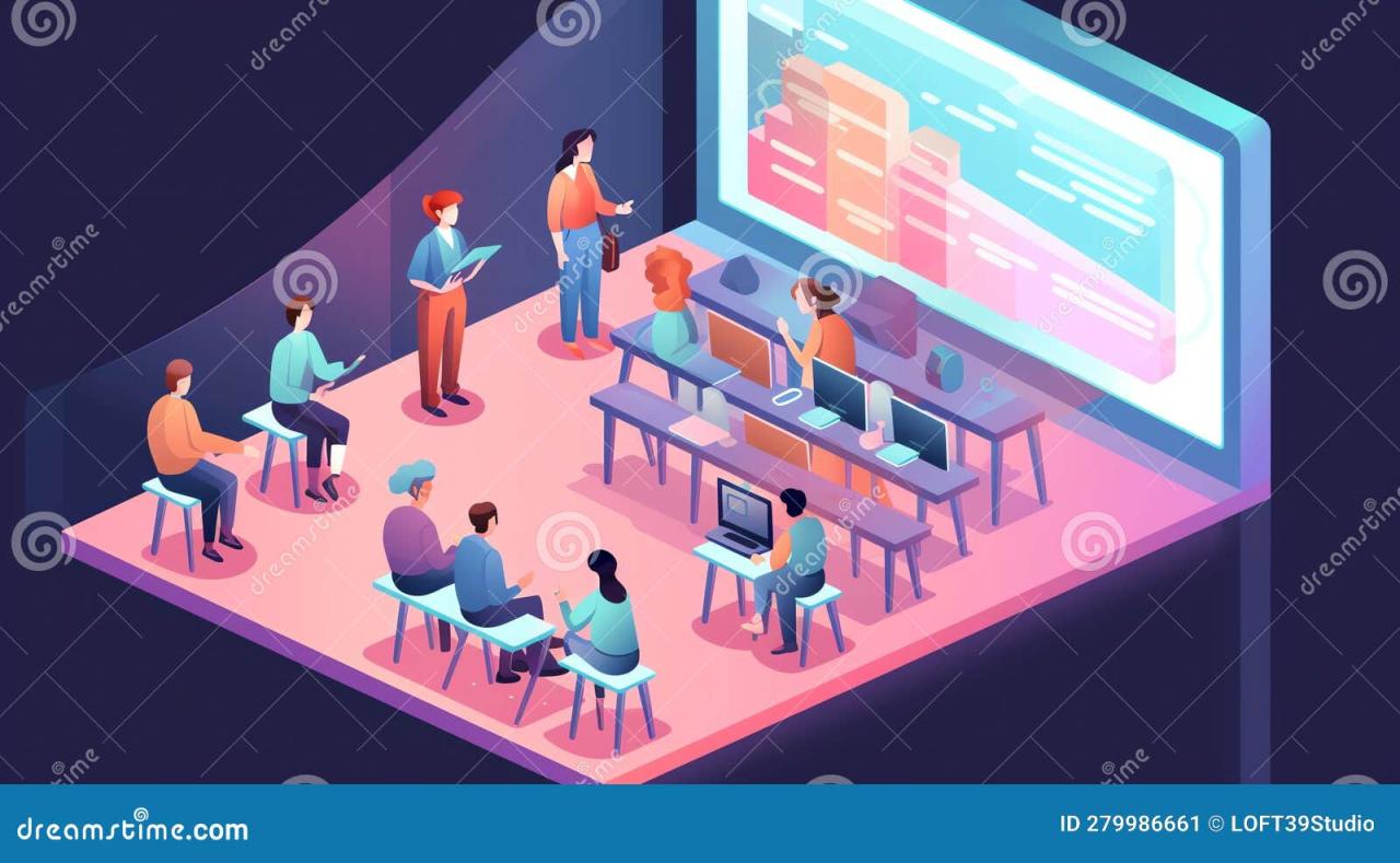Generative AI Isometric Educational Concept- Stock Illustration ...
