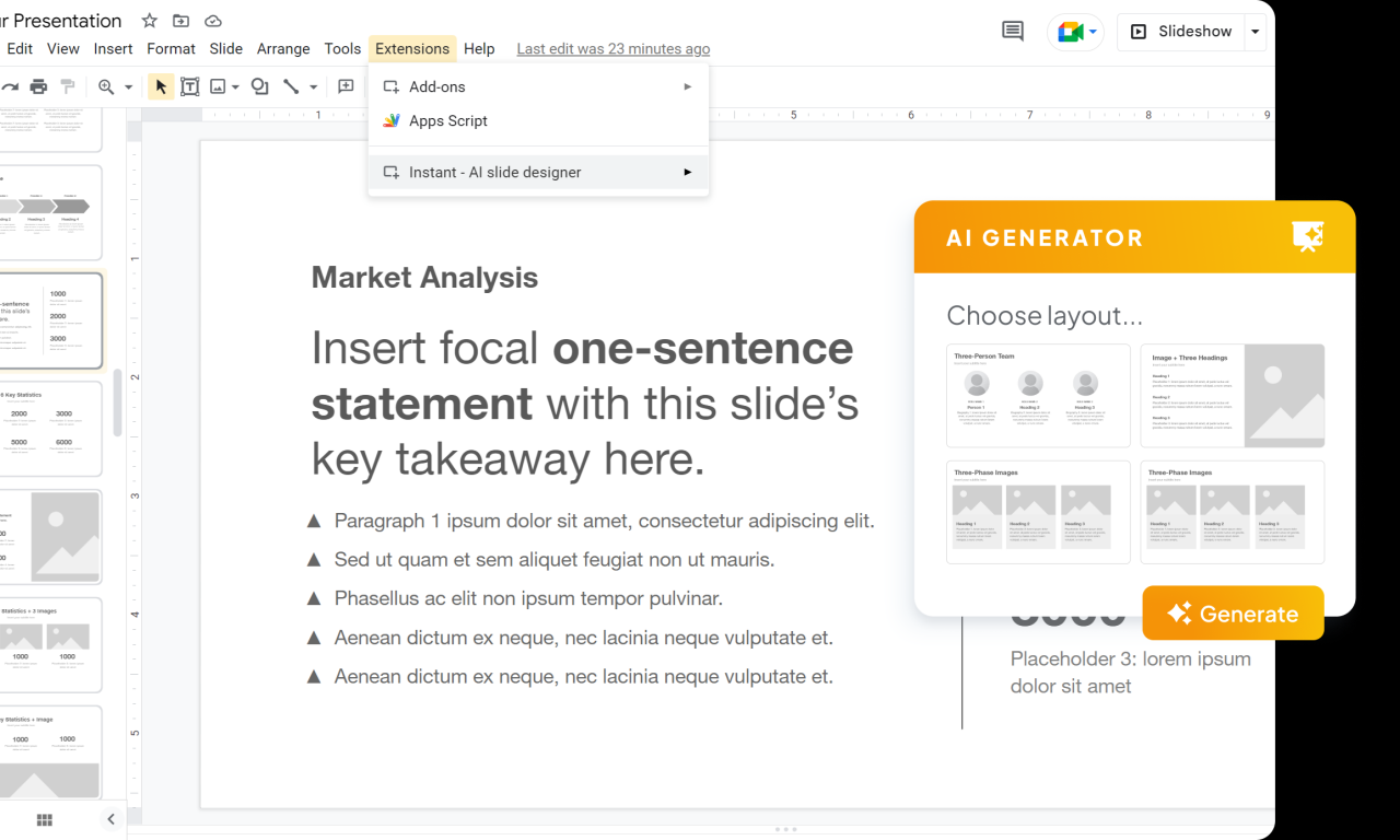 Instant - Generate stunning presentations with AI